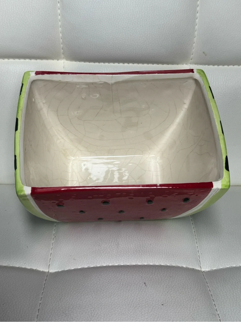 Playful Ceramic Watermelon Accent Vase - Red & Green